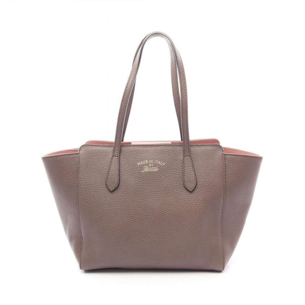 Gucci Swing Tote Bag Leather Beige